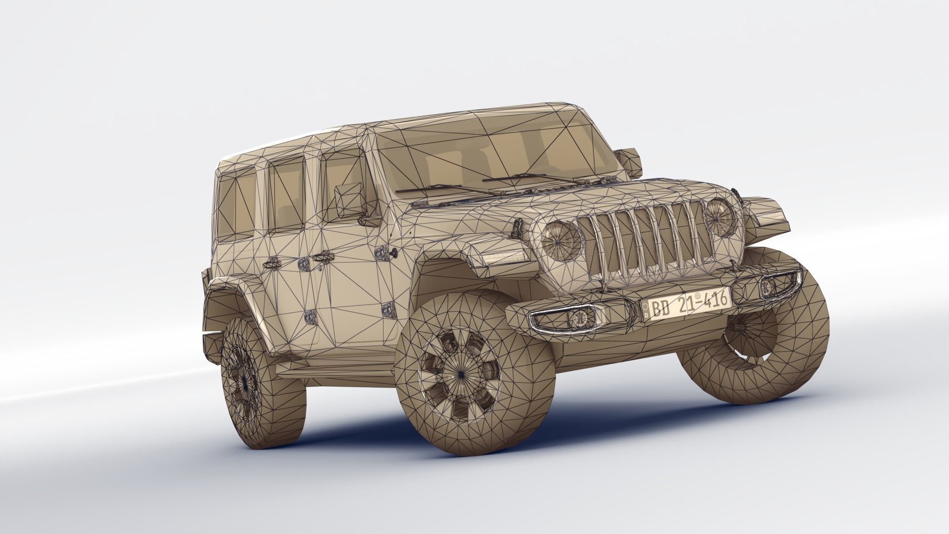 Jeep Wrangler Sahara 2020 Low-poly 3D model_14