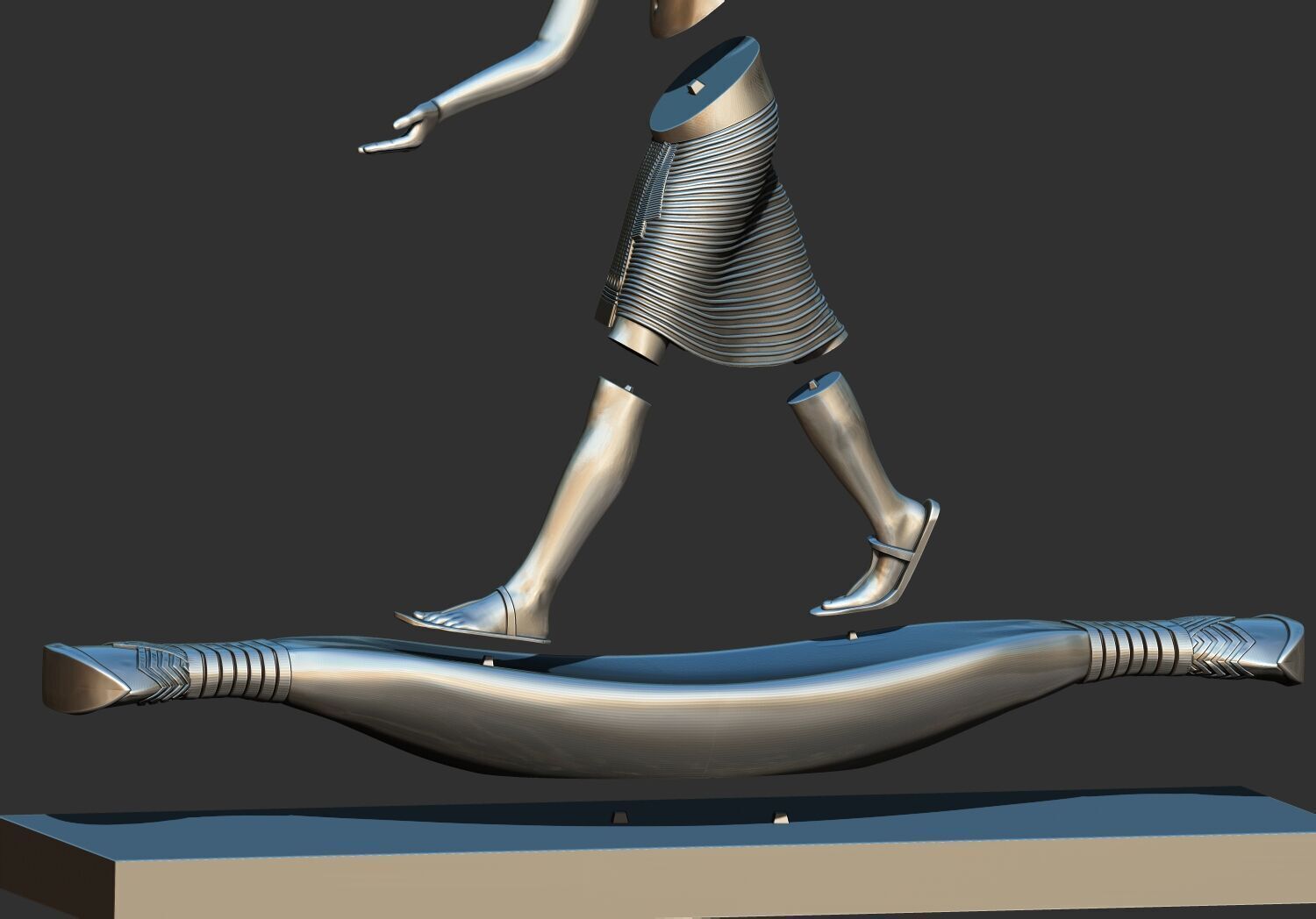 Tutankhamun Harpooner canoe fishing reed boat 3d print model 3D print model_13