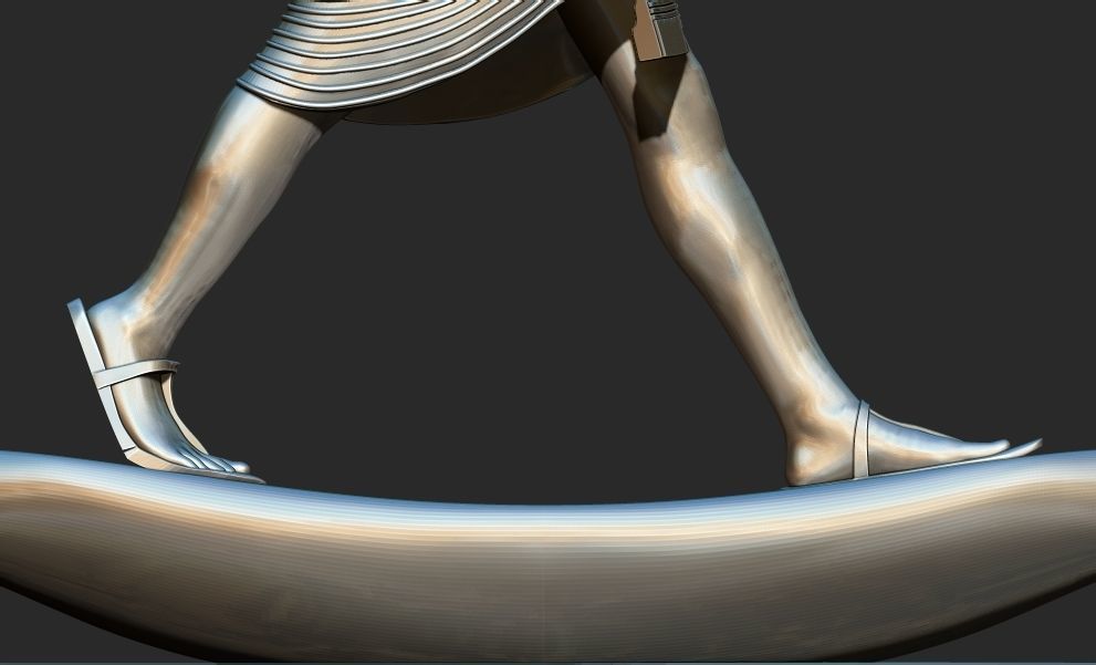 Tutankhamun Harpooner canoe fishing reed boat 3d print model 3D print model_3