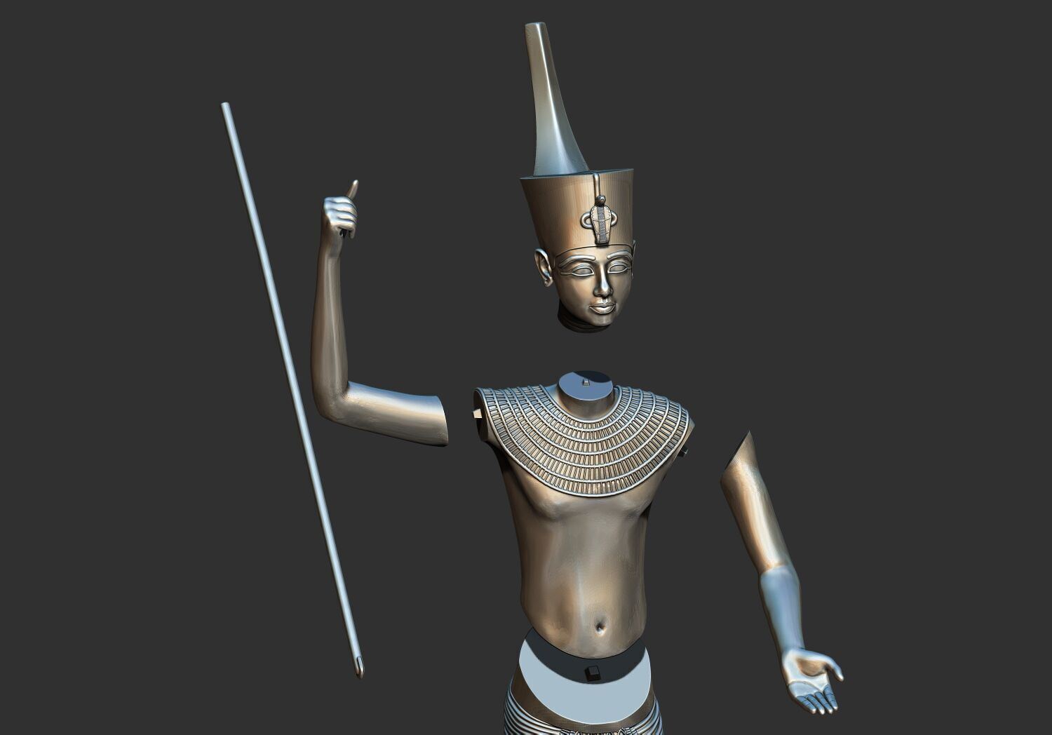 Tutankhamun Harpooner canoe fishing reed boat 3d print model 3D print model_1