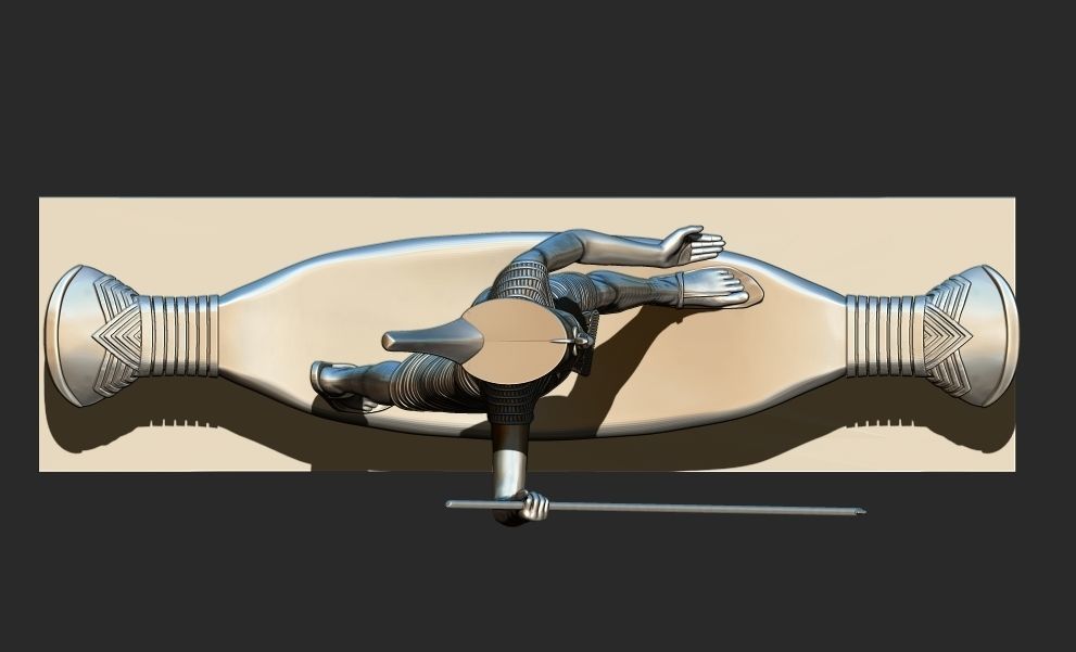 Tutankhamun Harpooner canoe fishing reed boat 3d print model 3D print model_2