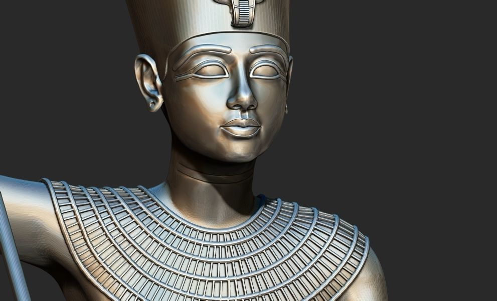 Tutankhamun Harpooner canoe fishing reed boat 3d print model 3D print model_8