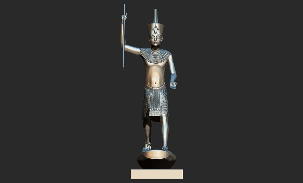 Tutankhamun Harpooner canoe fishing reed boat 3d print model 3D print model_5