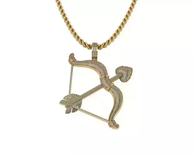 Arrow Heart Diamond Pendants