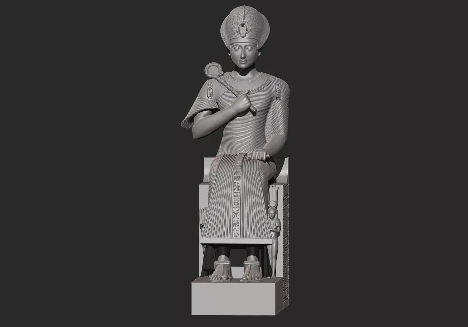 Ramesses RAMSES II in the Turin seated statue 3d model 3D print model
