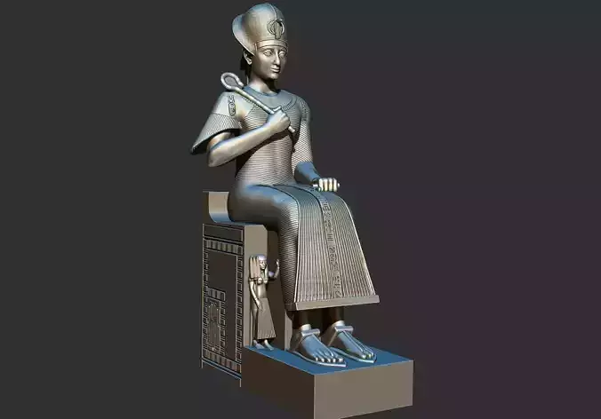 Ramesses RAMSES II in the Turin seated statue  3d model  3D print model