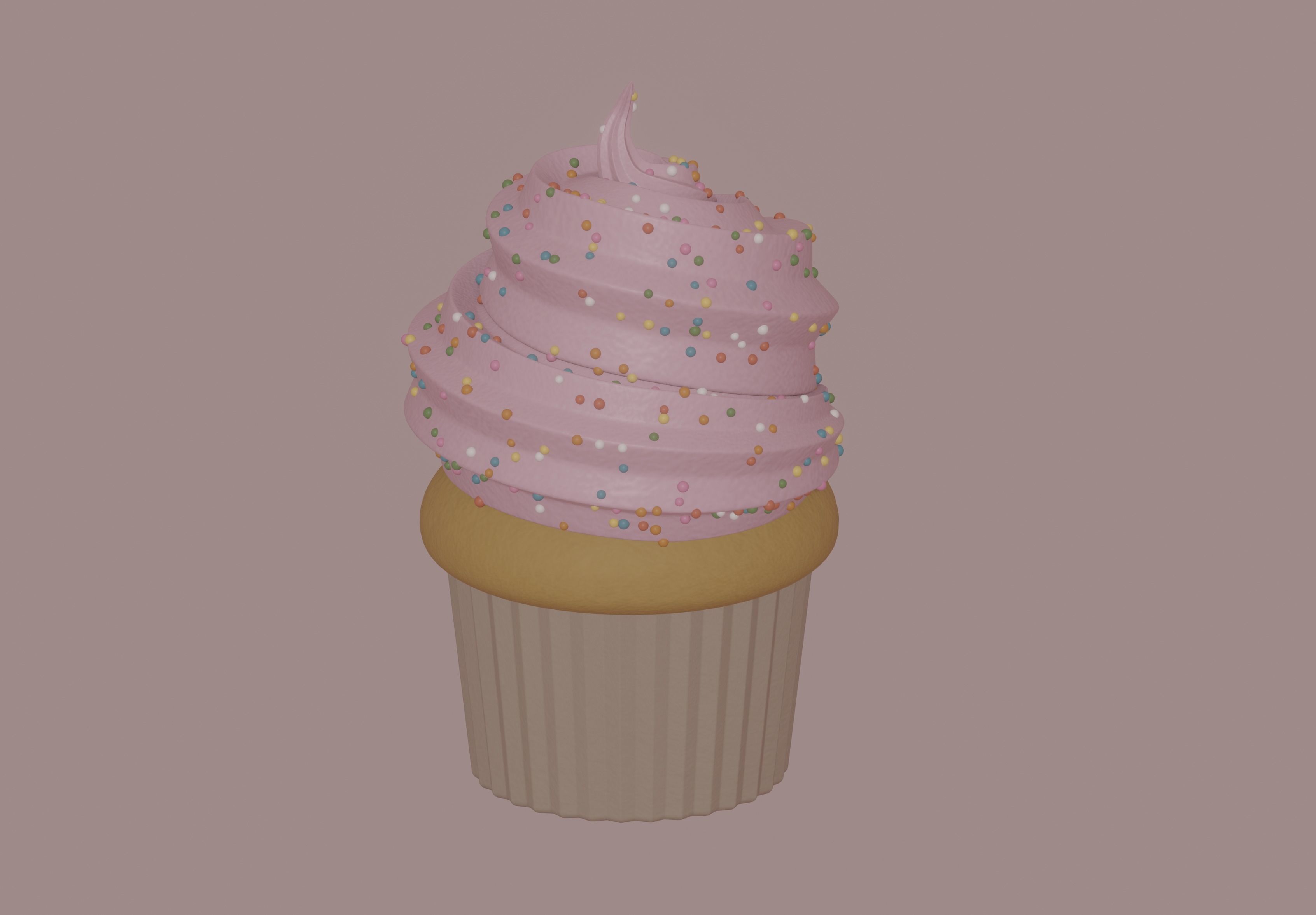 Cupcake 3D model_1