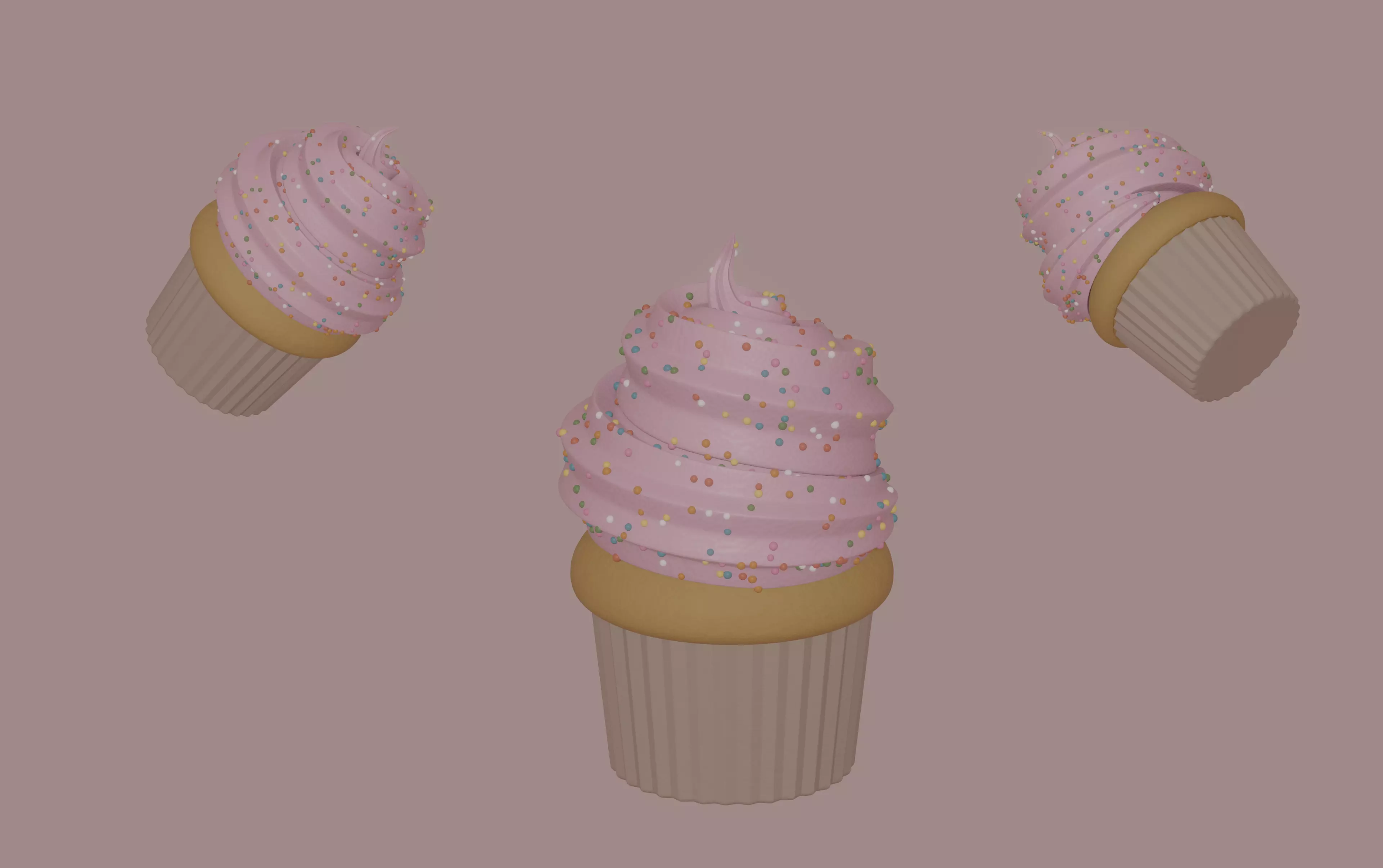 Cupcake 3D model_0