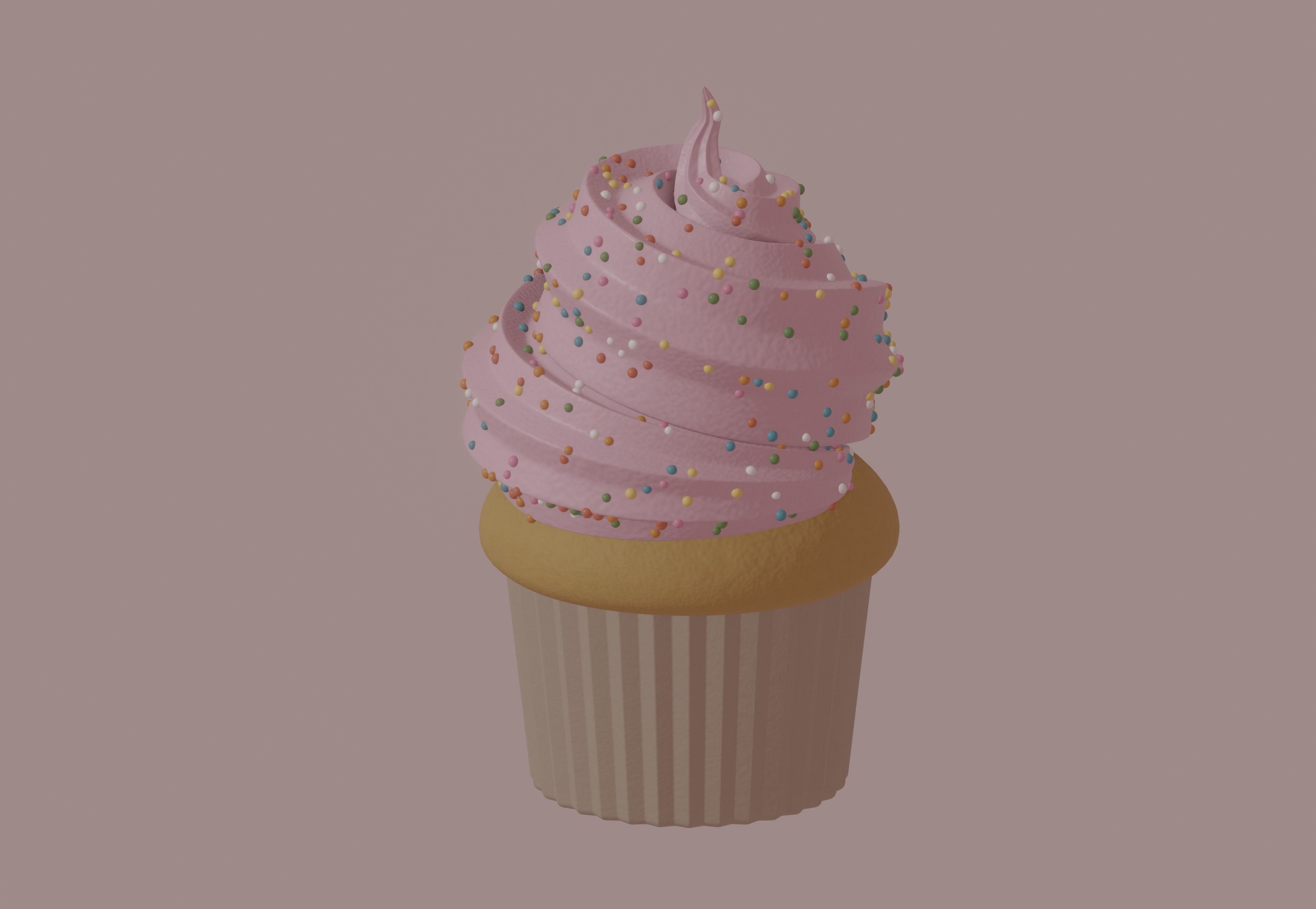 Cupcake 3D model_2