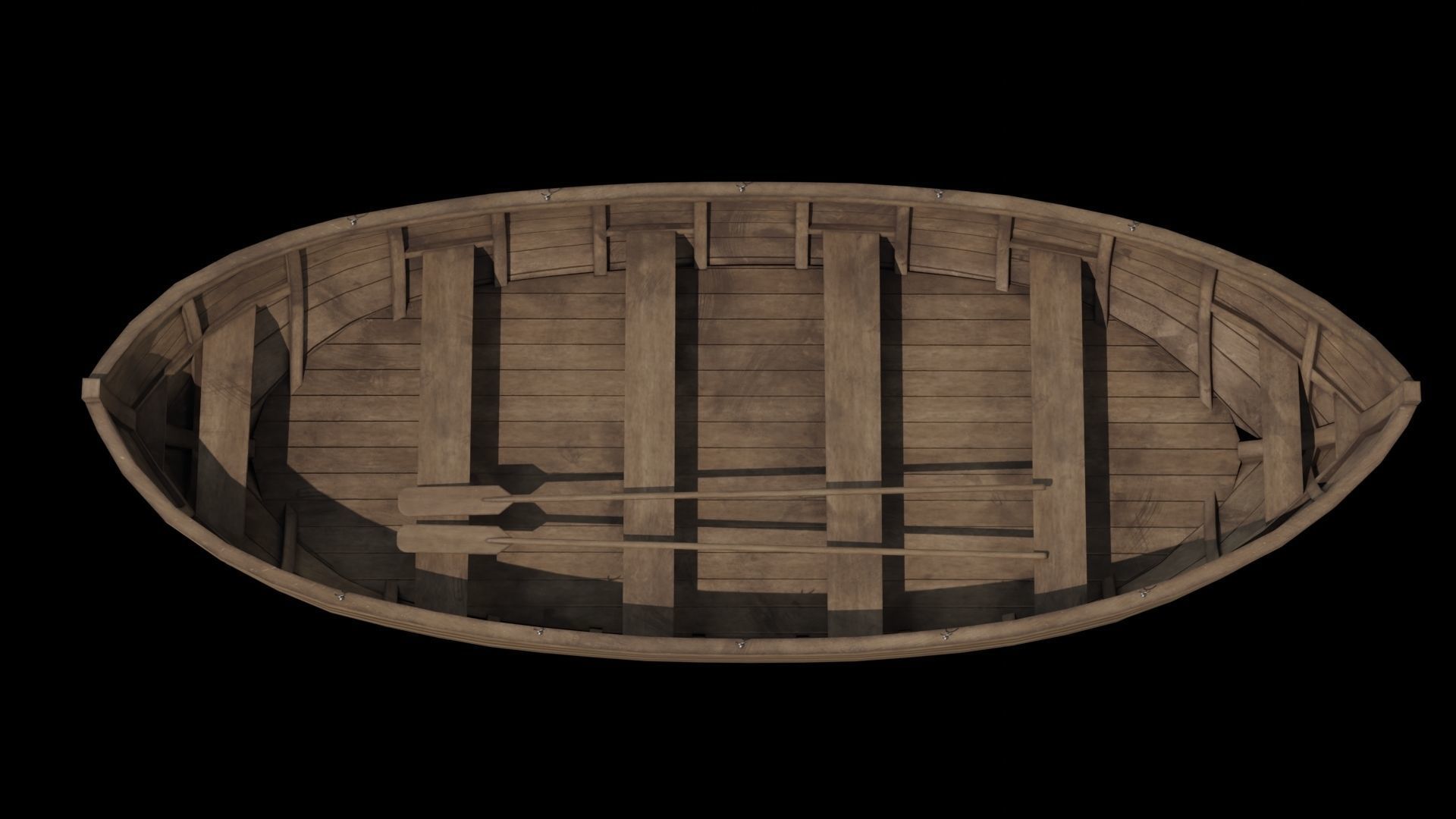 Old wooden boat 3D model_10
