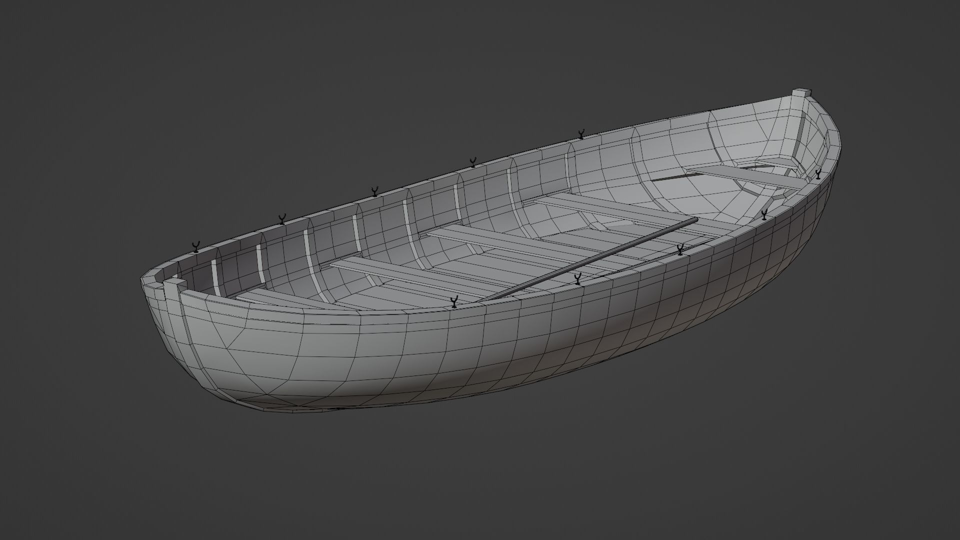Old wooden boat 3D model_21