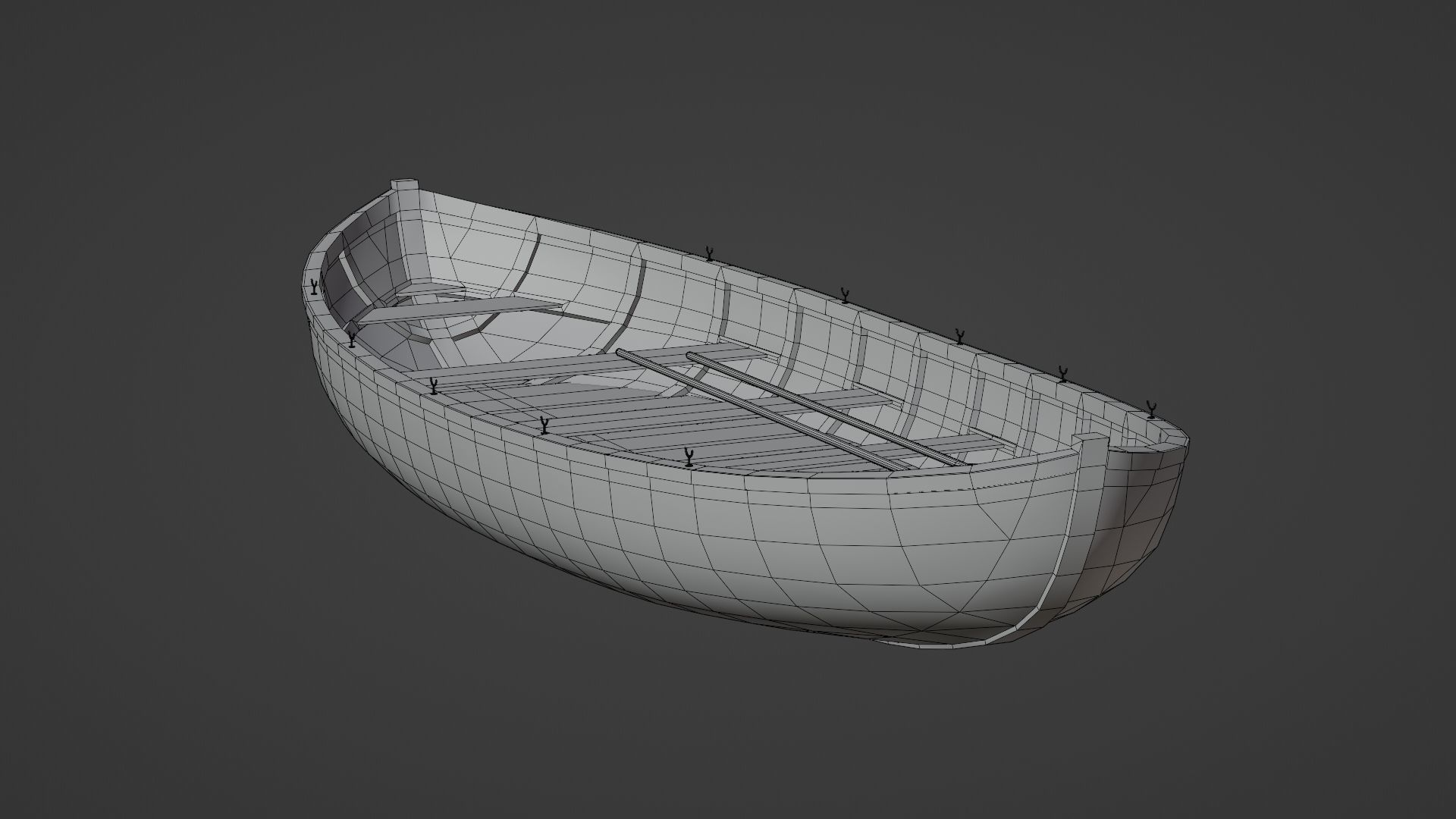 Old wooden boat 3D model_14