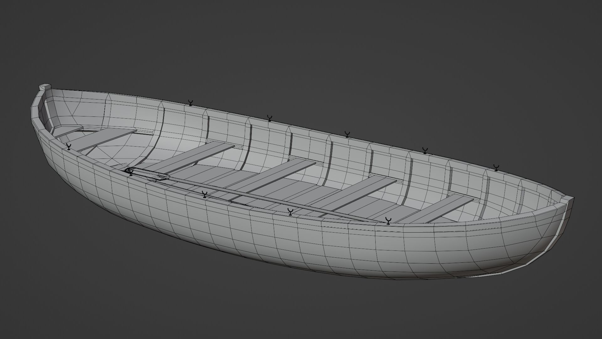 Old wooden boat 3D model_12