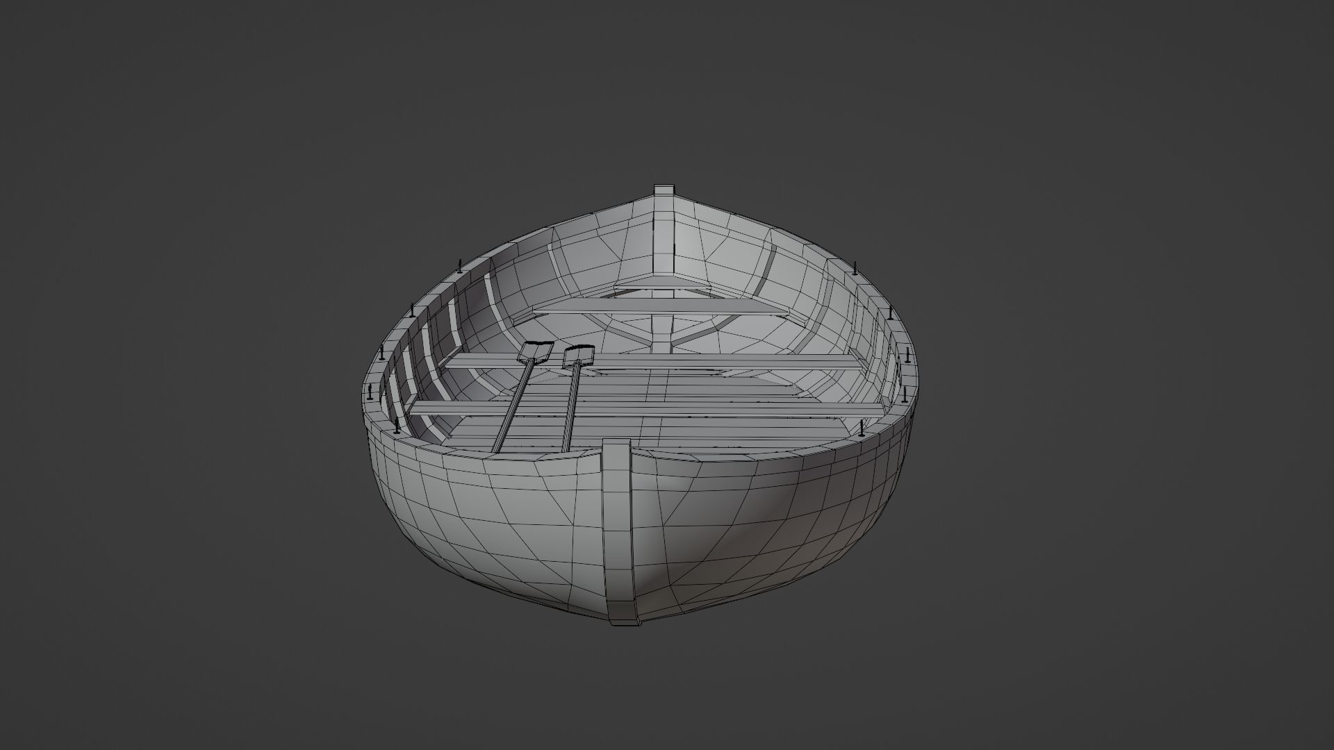Old wooden boat 3D model_13