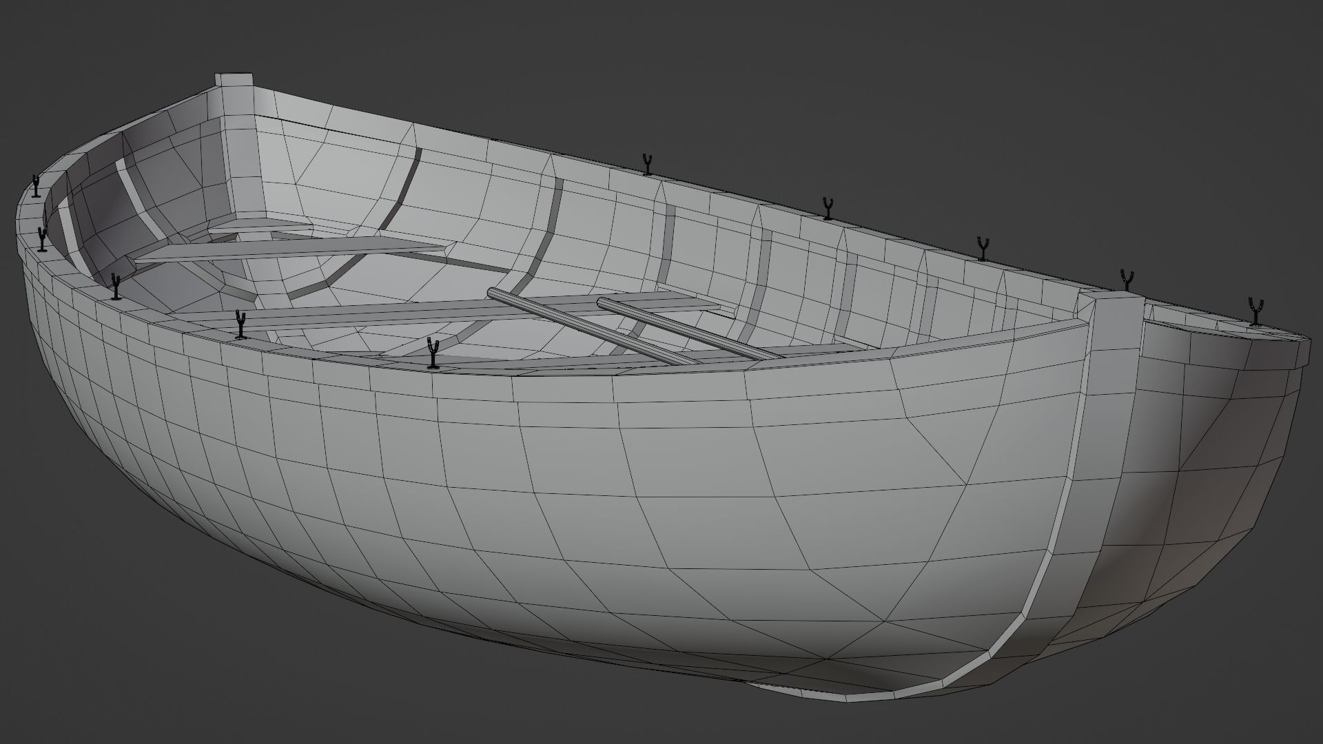 Old wooden boat 3D model_19