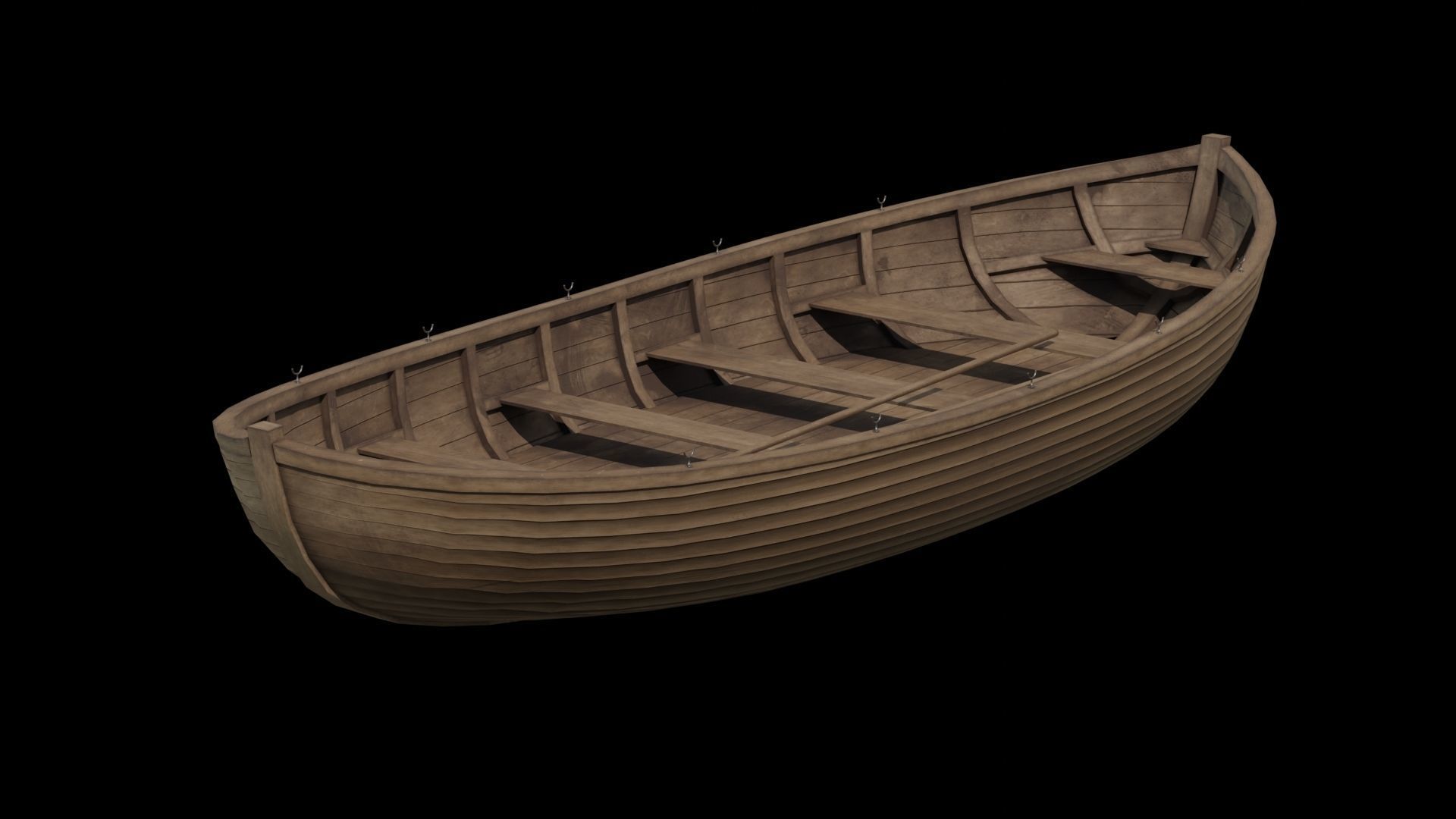 Old wooden boat 3D model_9