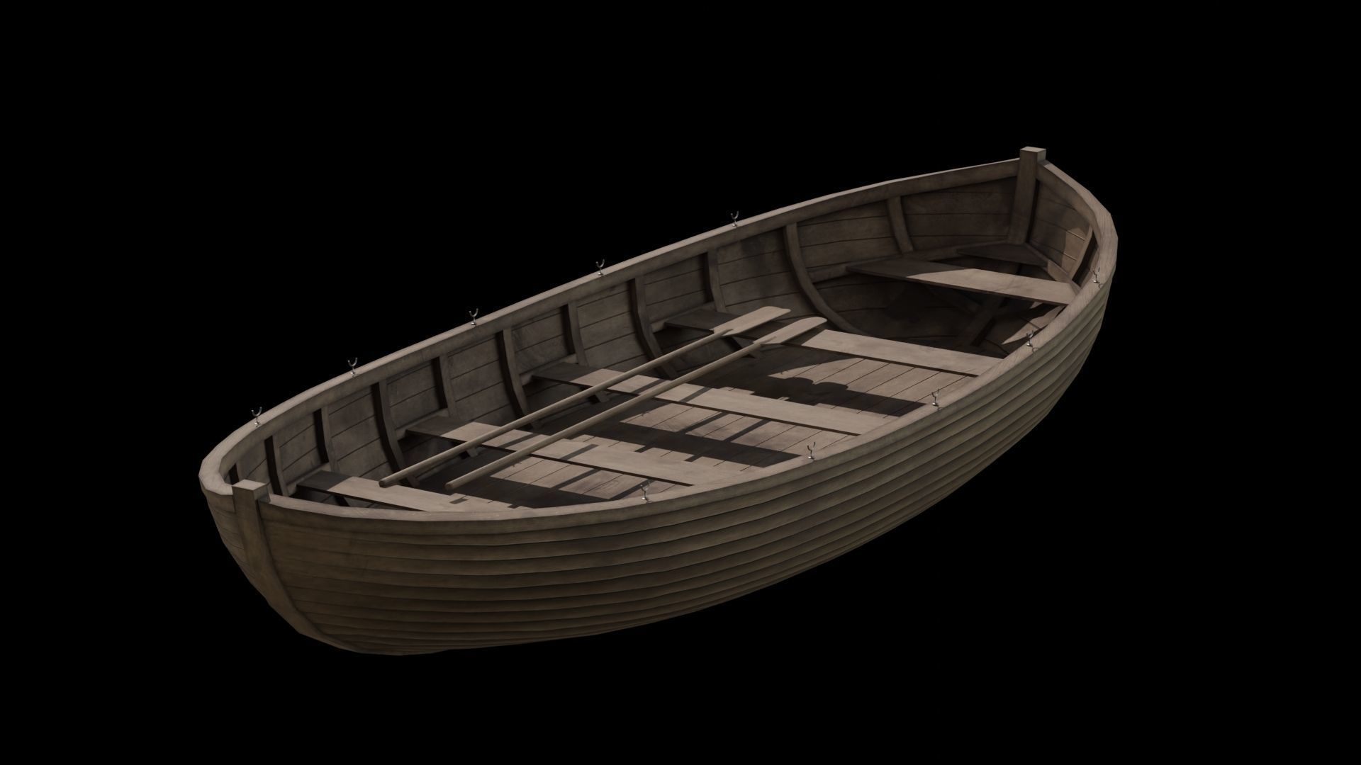 Old wooden boat 3D model_6