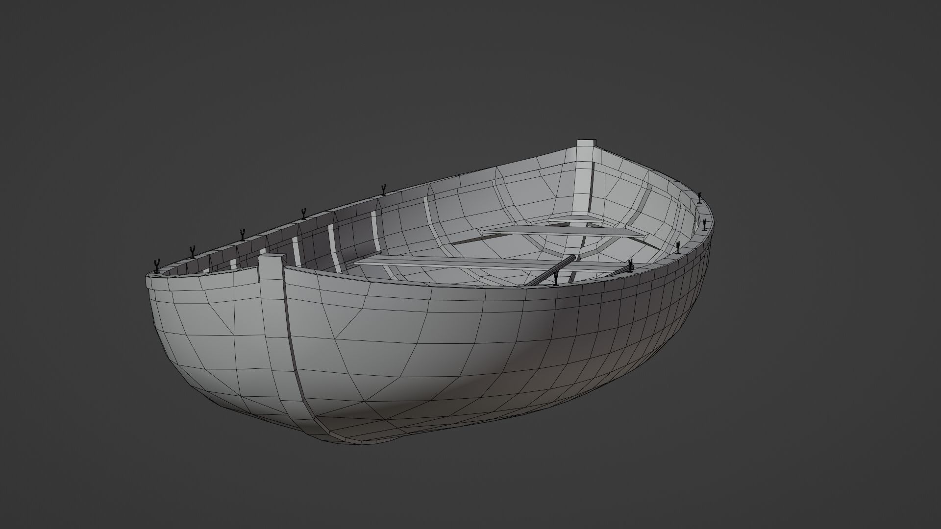 Old wooden boat 3D model_15