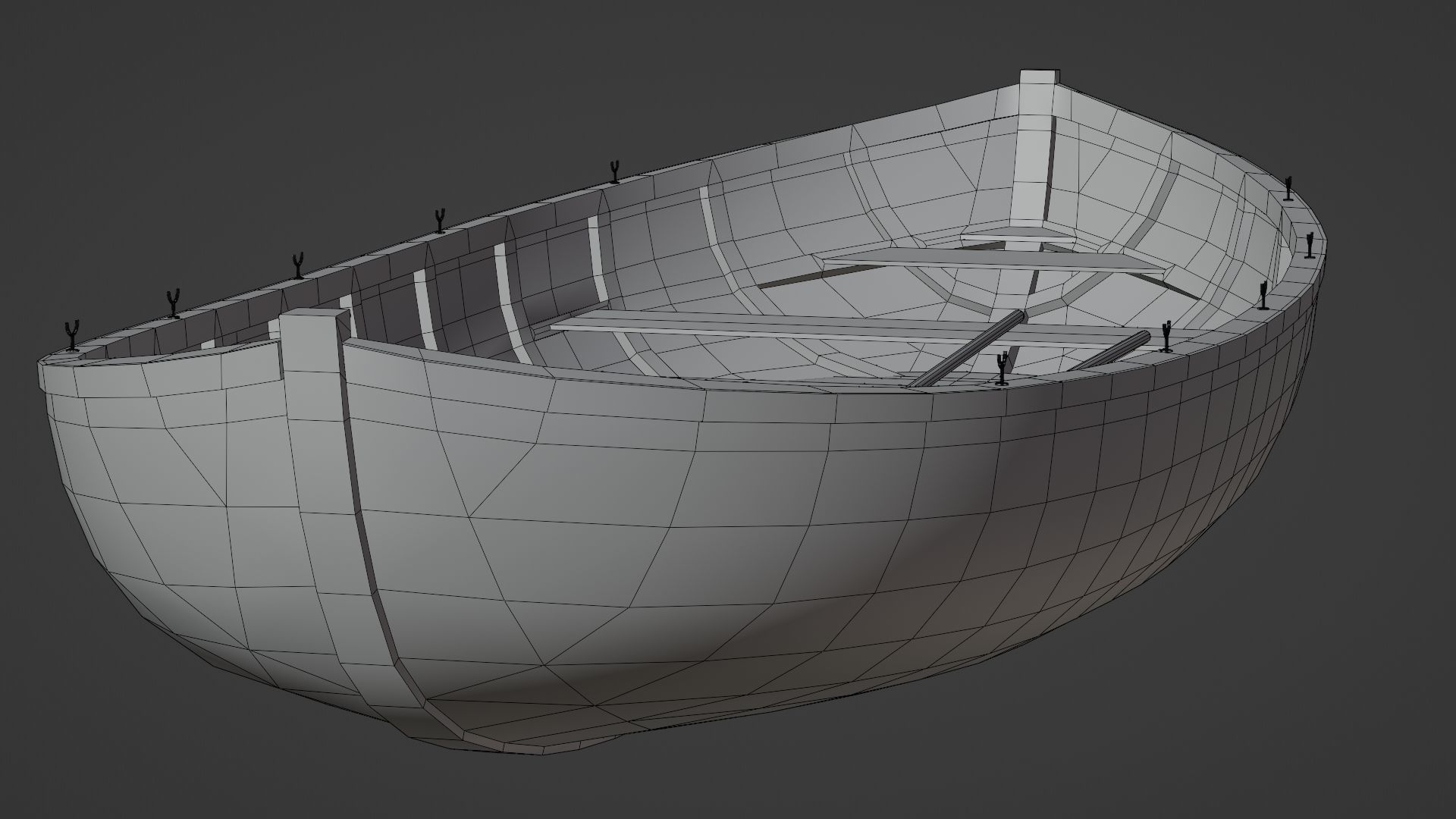 Old wooden boat 3D model_20