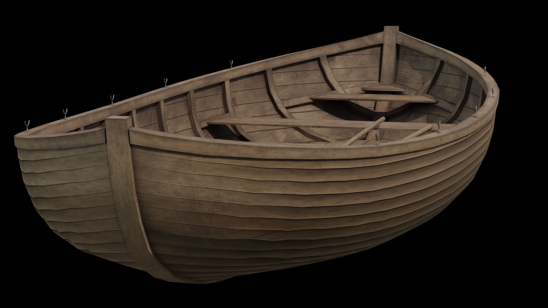 Old wooden boat 3D model_8