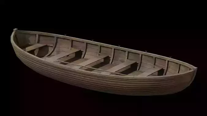 Old wooden boat 3D model