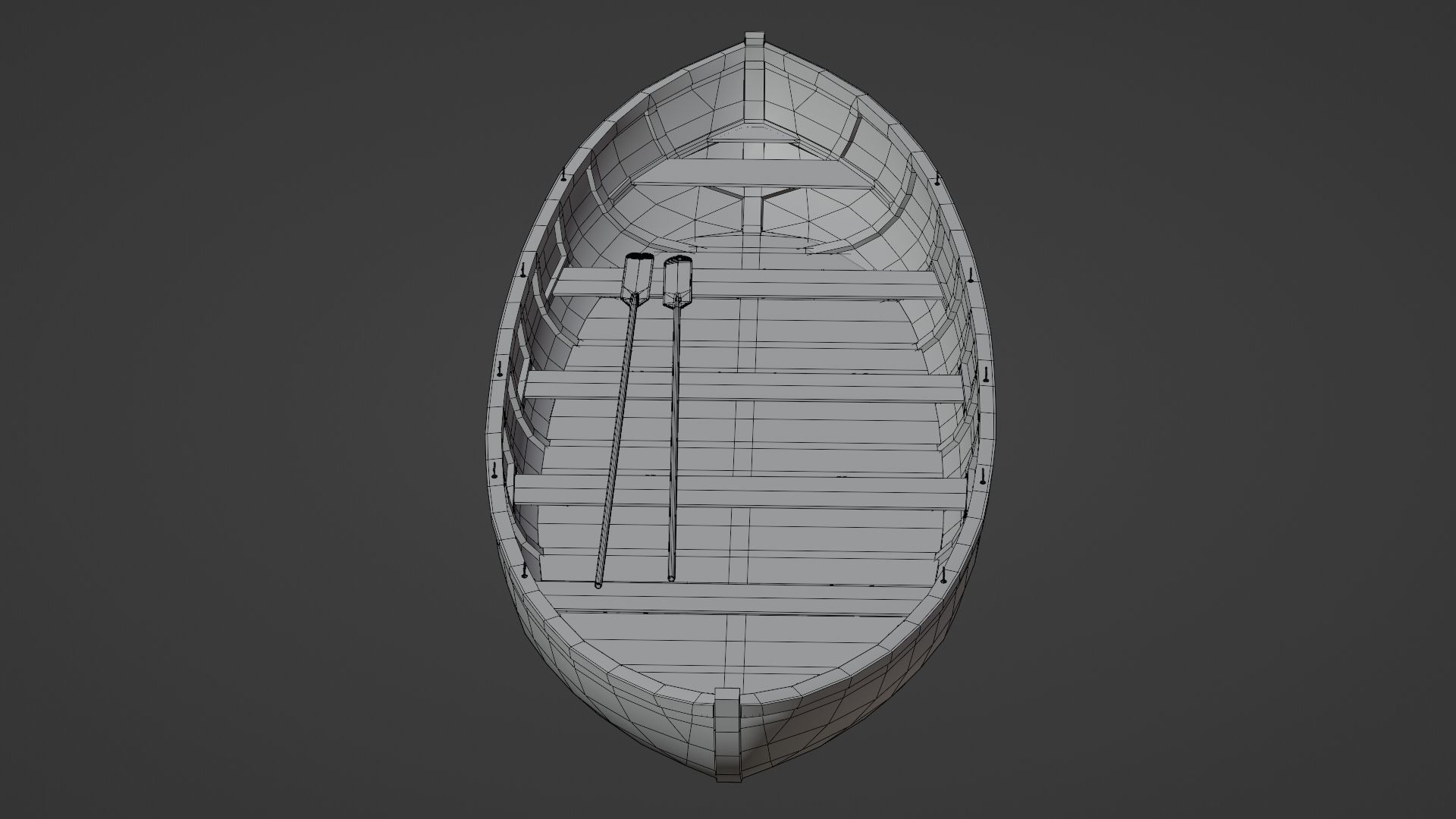 Old wooden boat 3D model_23