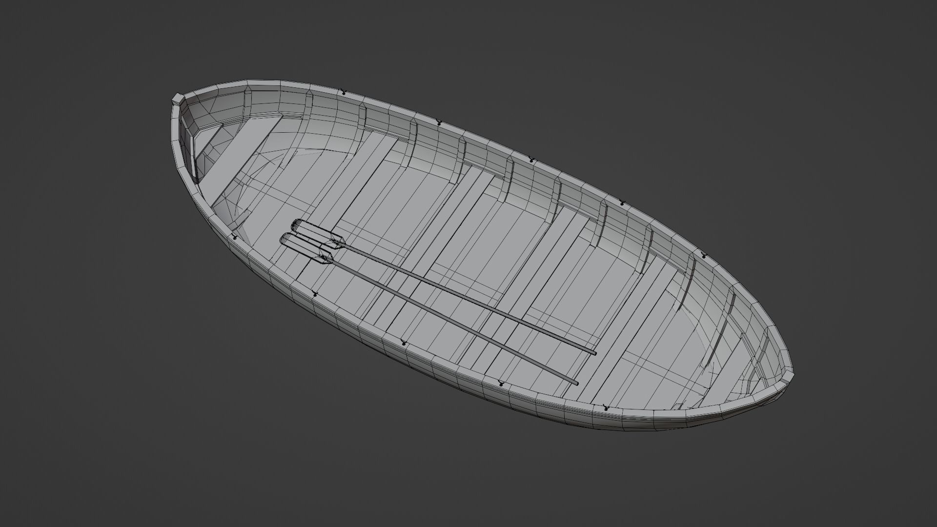 Old wooden boat 3D model_16