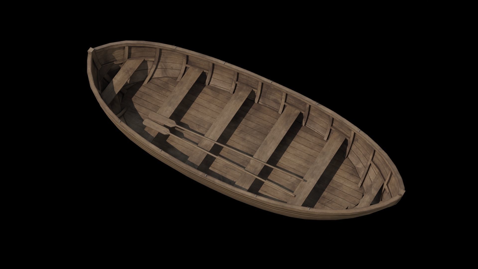 Old wooden boat 3D model_4