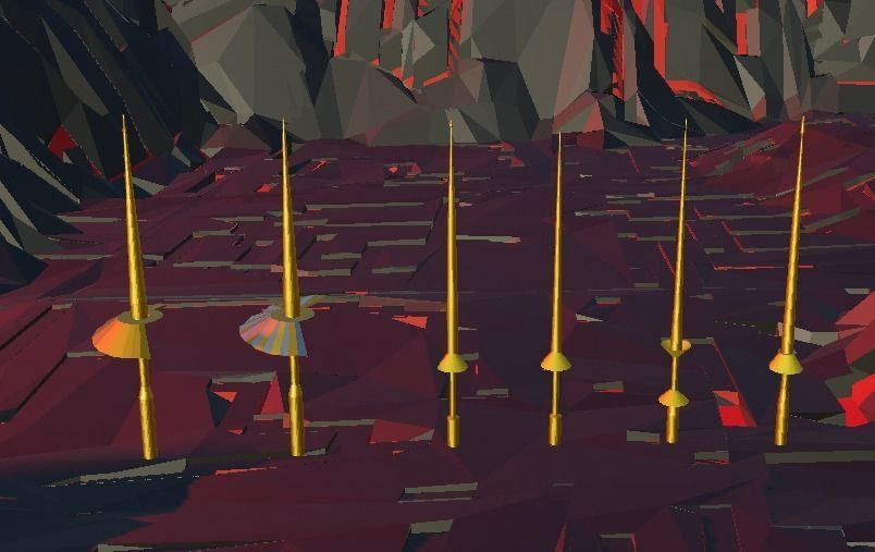 Polearms Batch forged on a Volcano Low-poly 3D model_3