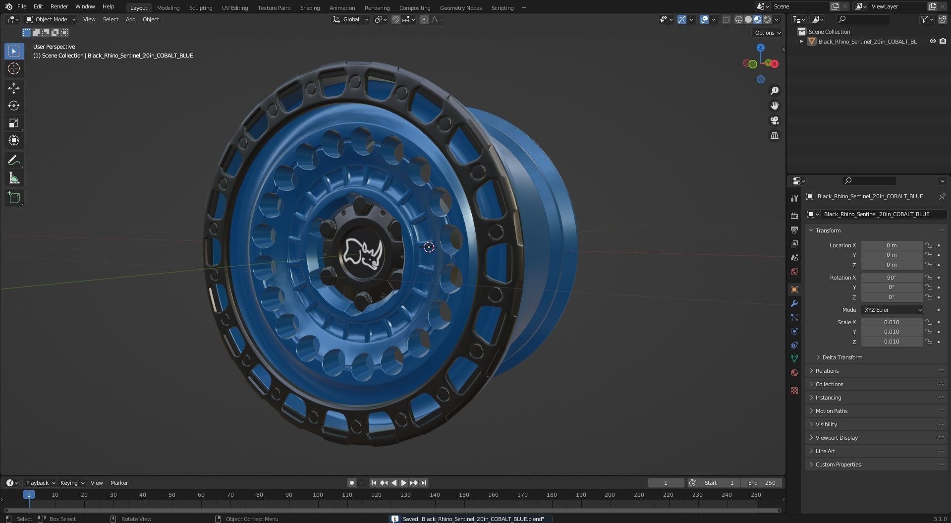 Black Rhino Sentinel Cobalt Blue 3D model_4