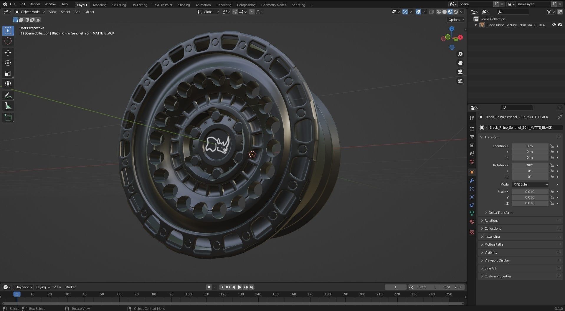 Black Rhino Sentinel Matte Black 3D model_4