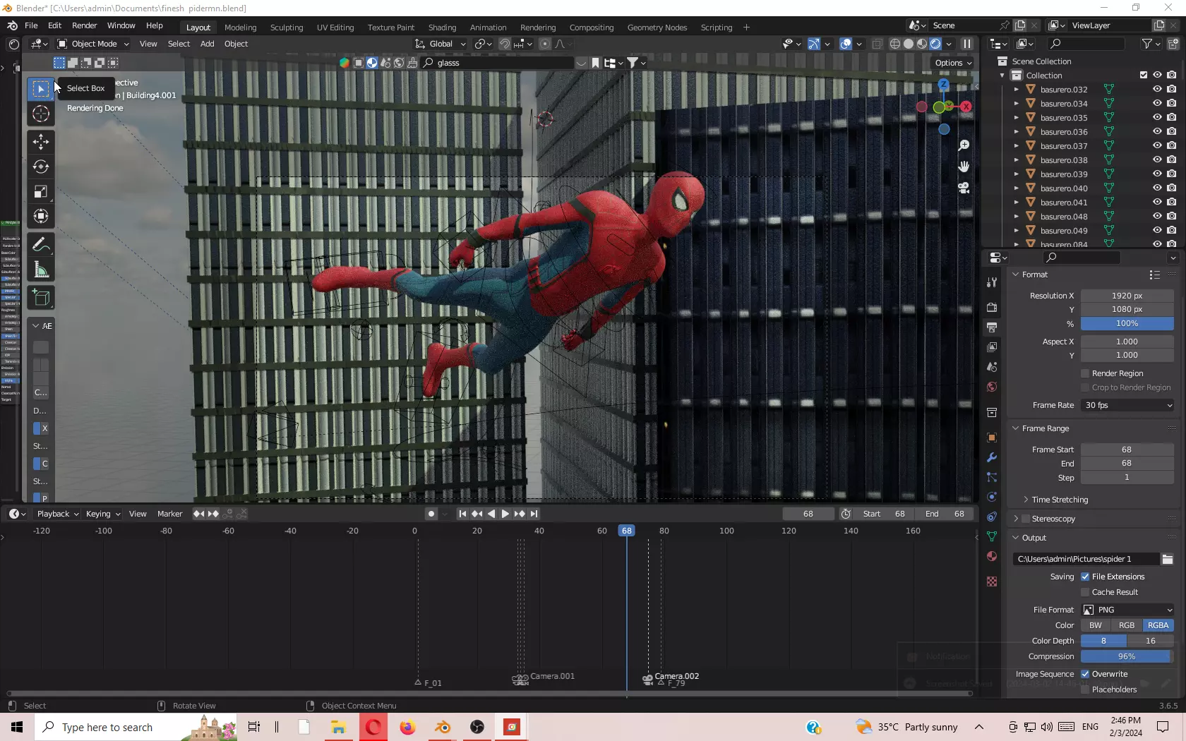 Spiderman animated file full rigged Free low-poly 3D model