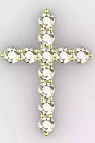 Cruz de 11 diamantes 20x15mm