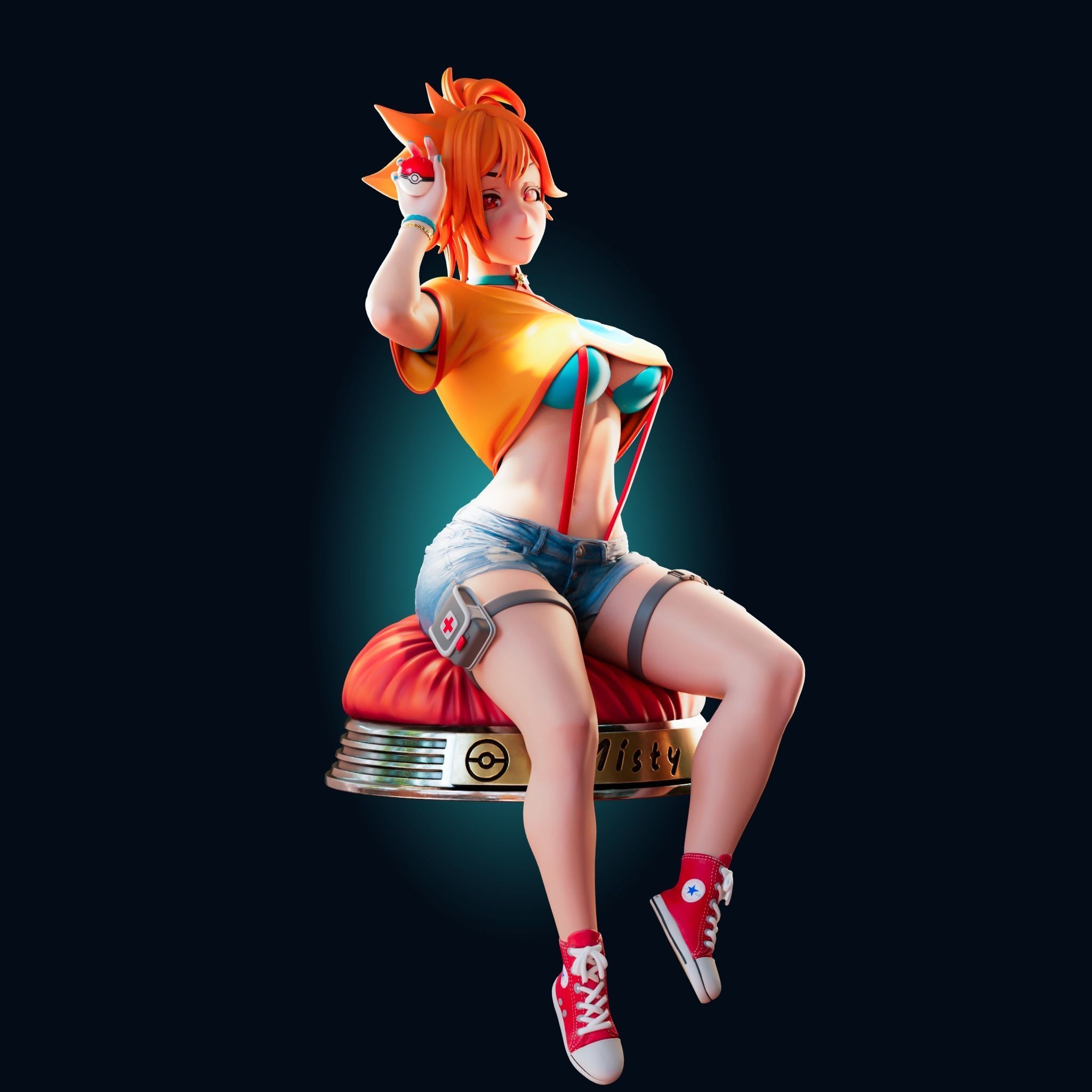 ADULT MISTY POKEMON 4 VARIATIONS Nsfw - Futa 3D PRINT MODEL  3D print model_1