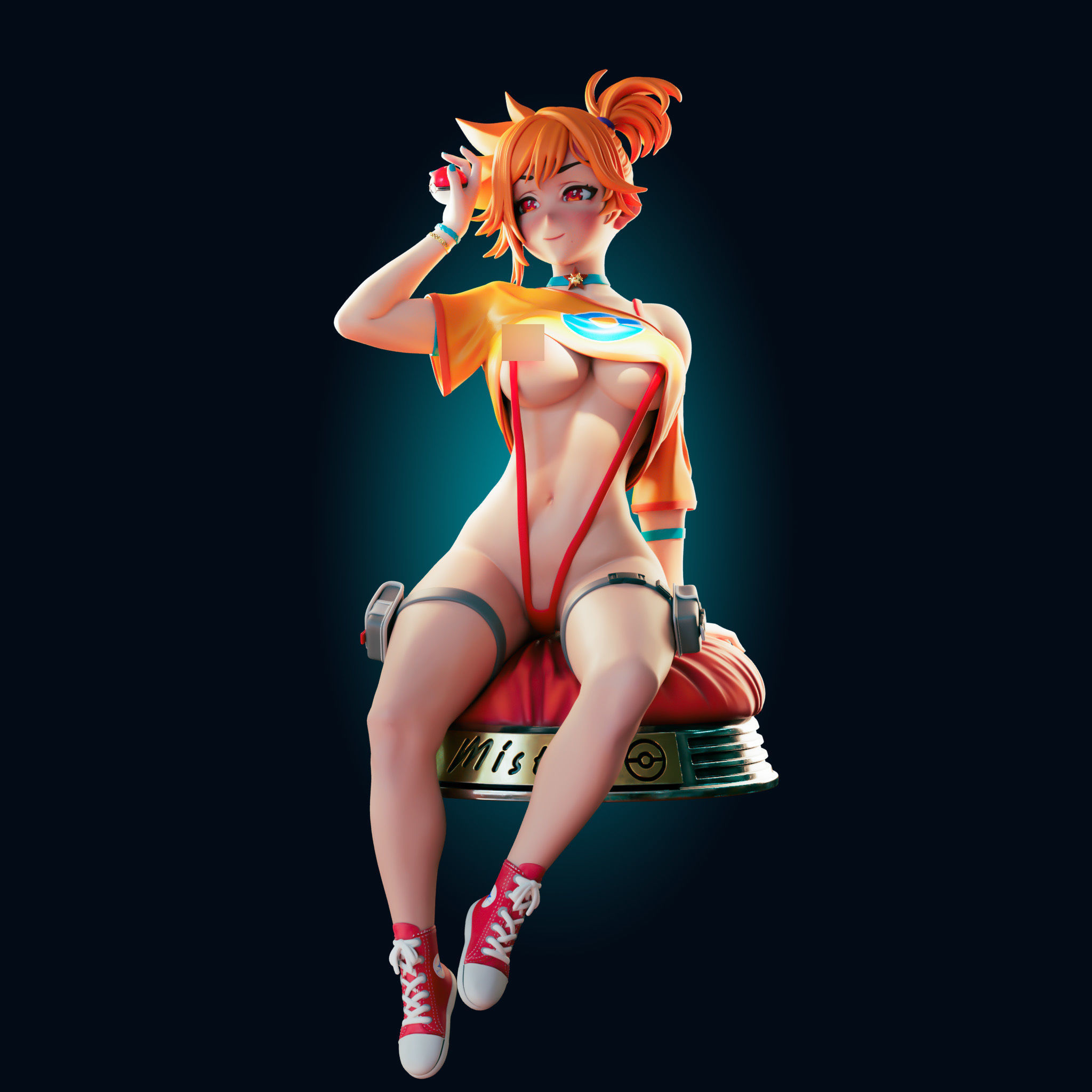 ADULT MISTY POKEMON 4 VARIATIONS Nsfw - Futa 3D PRINT MODEL  3D print model_9