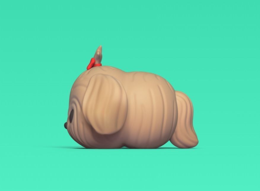 Dog Lhasa Apso 3D print model_3