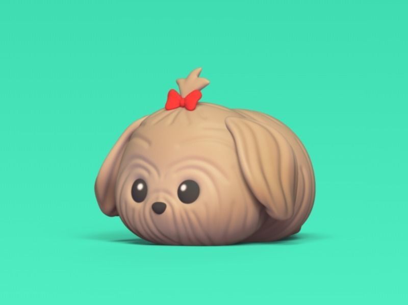 Dog Lhasa Apso 3D print model_2