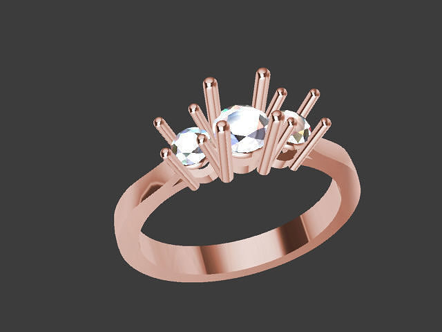 Three stone ring 3D print model