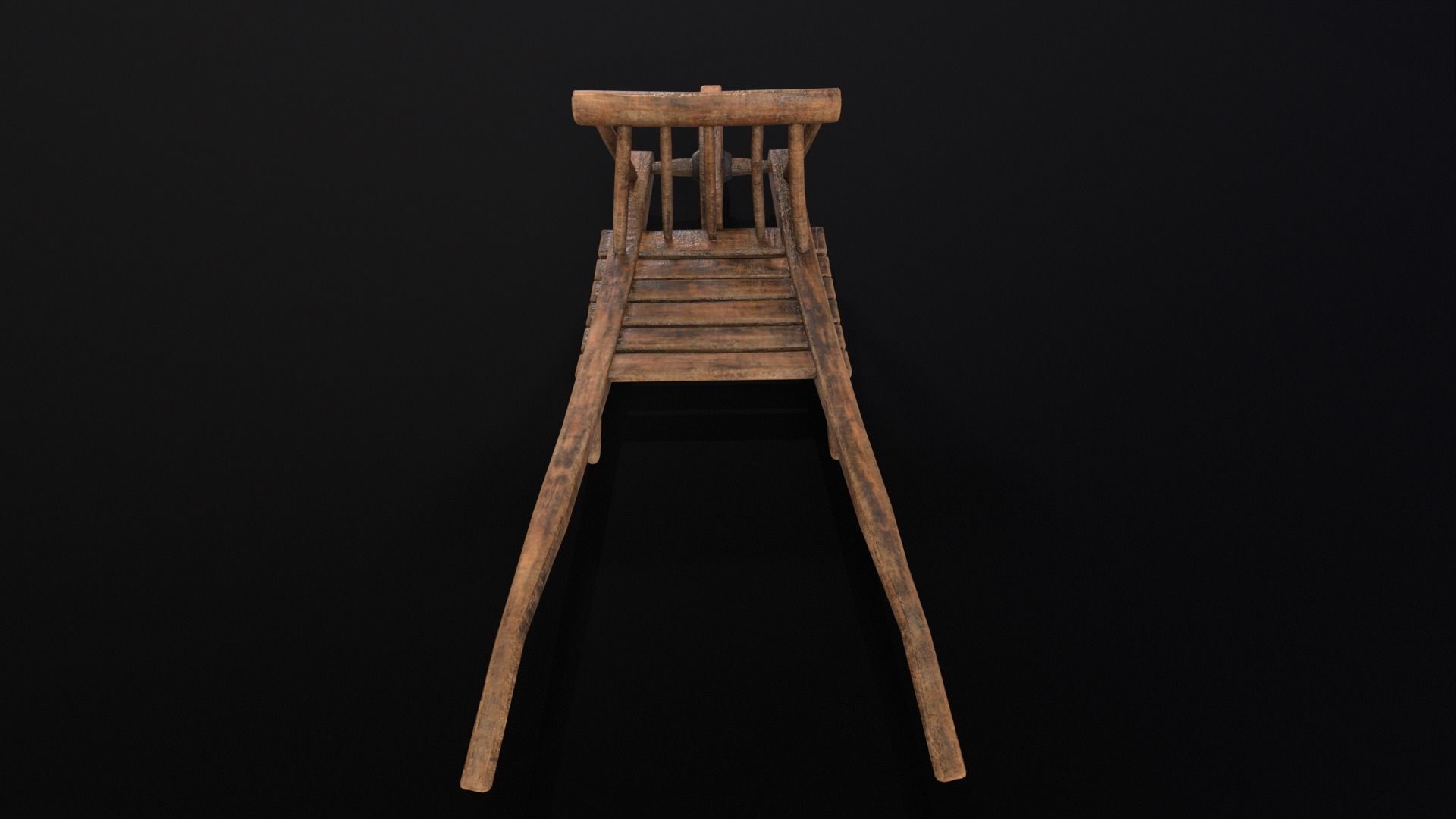 Medieval WheelBarrow Low-poly 3D model_10