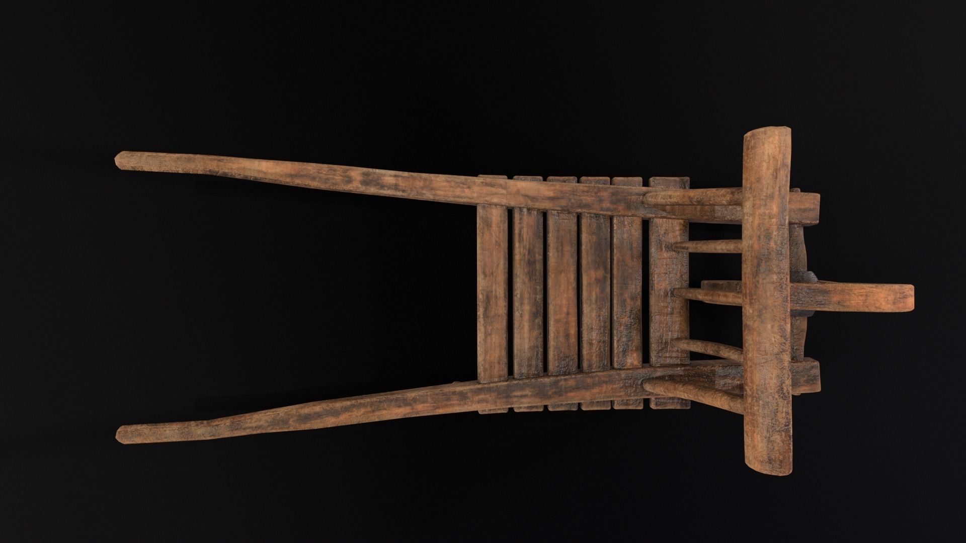 Medieval WheelBarrow Low-poly 3D model_18