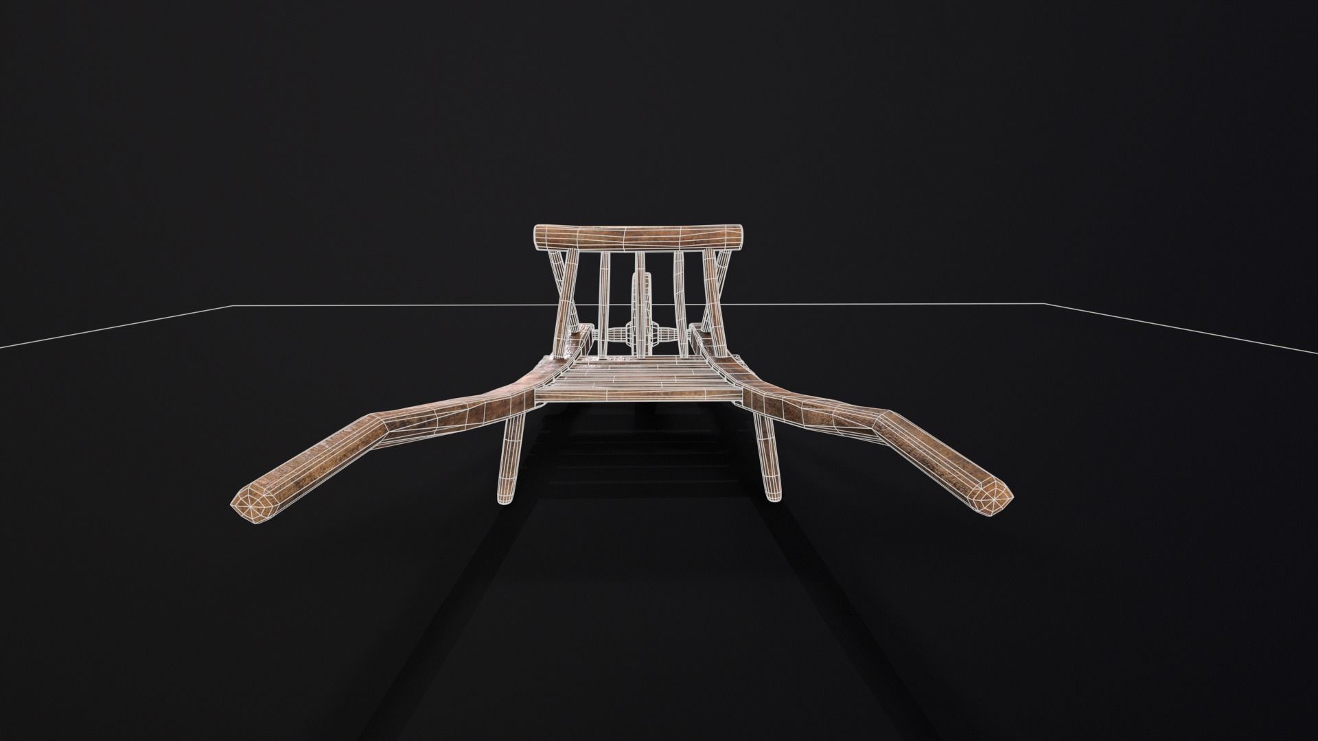 Medieval WheelBarrow Low-poly 3D model_9