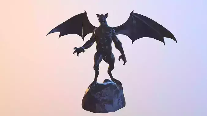 Printable Muscular Gargoyle with wings