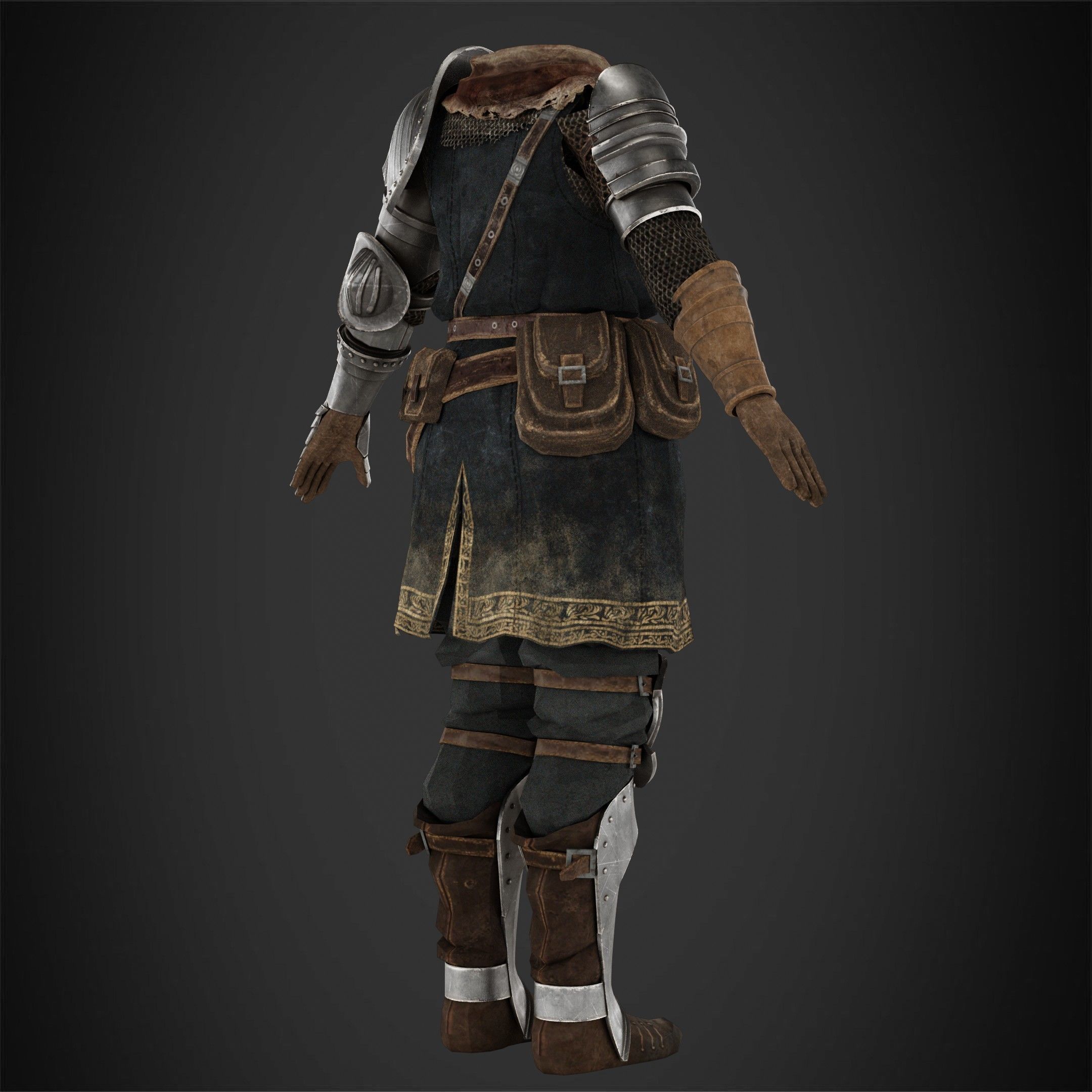 Dark Souls Elite Knight Armor for Cosplay 3D print model_7