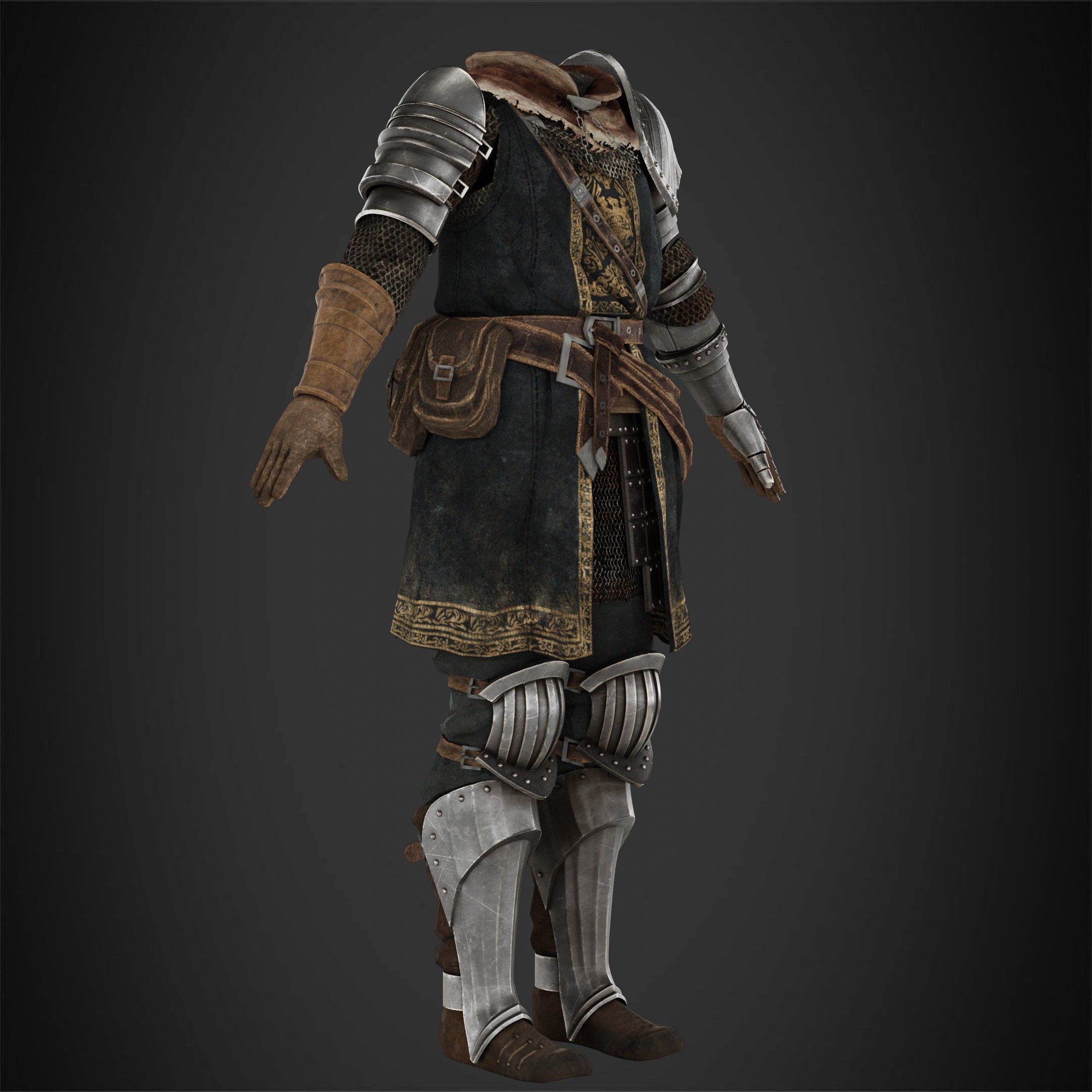 Dark Souls Elite Knight Armor for Cosplay 3D print model_9