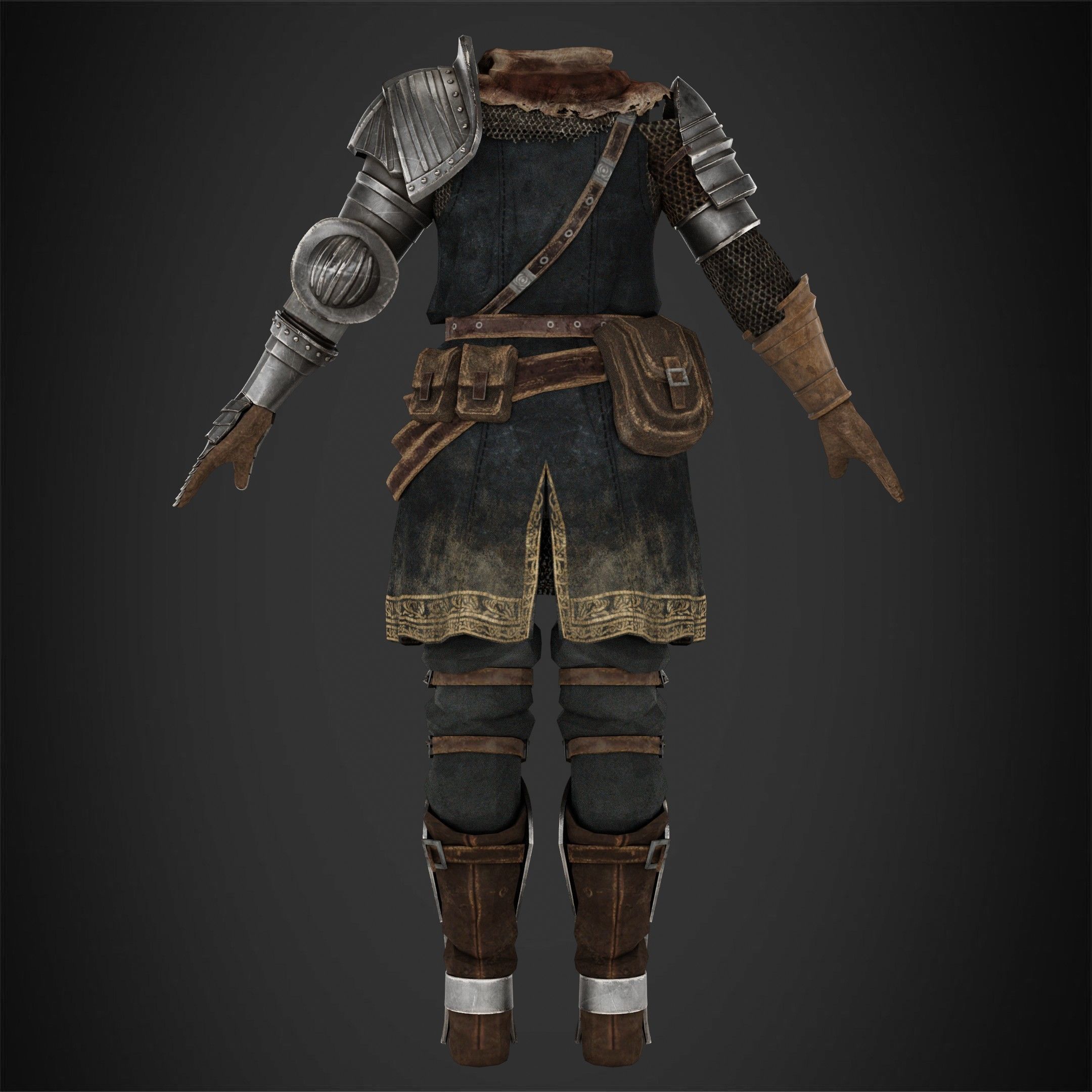 Dark Souls Elite Knight Armor for Cosplay 3D print model_6