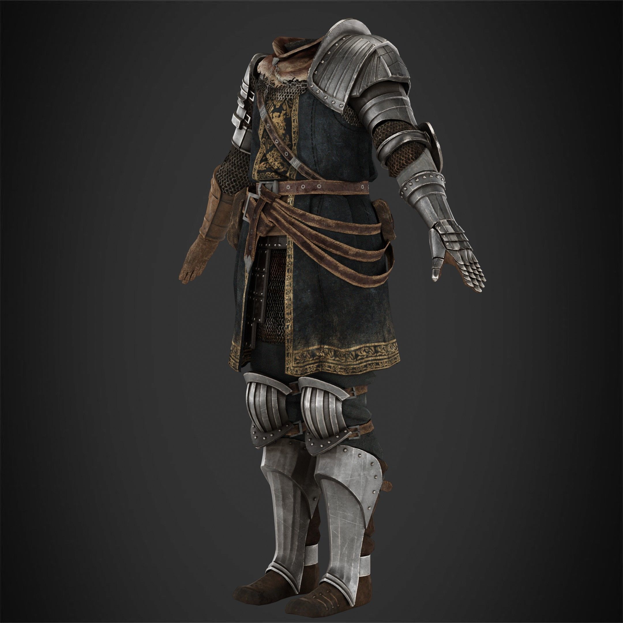 Dark Souls Elite Knight Armor for Cosplay 3D print model_3