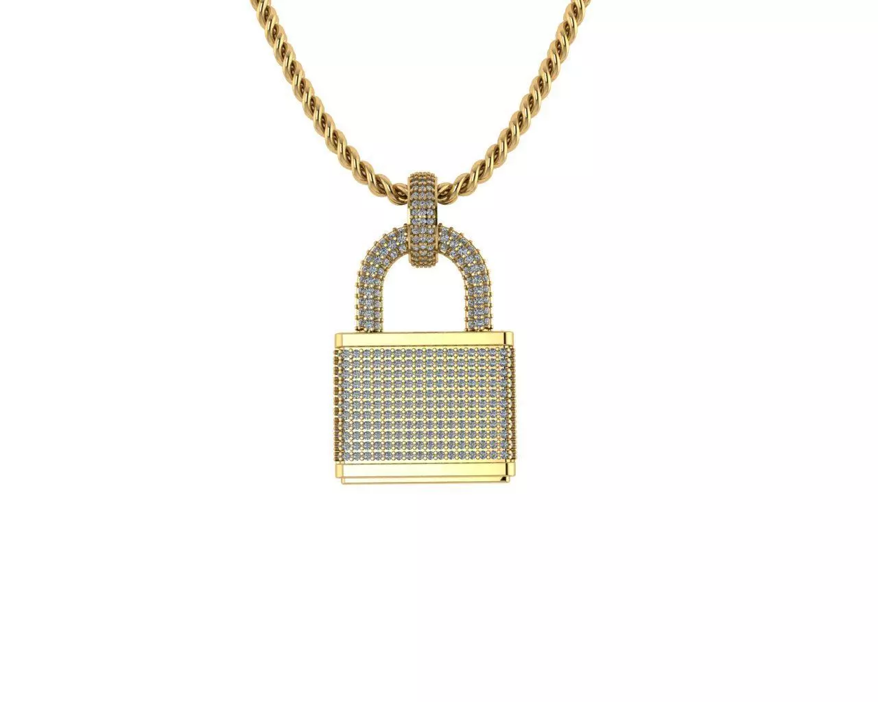 Lock Diamond Pendants 3D print model_0
