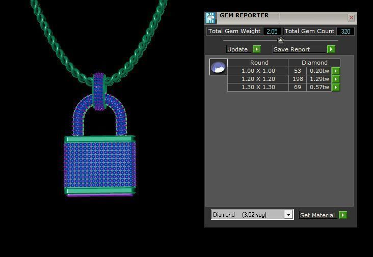 Lock Diamond Pendants 3D print model_6