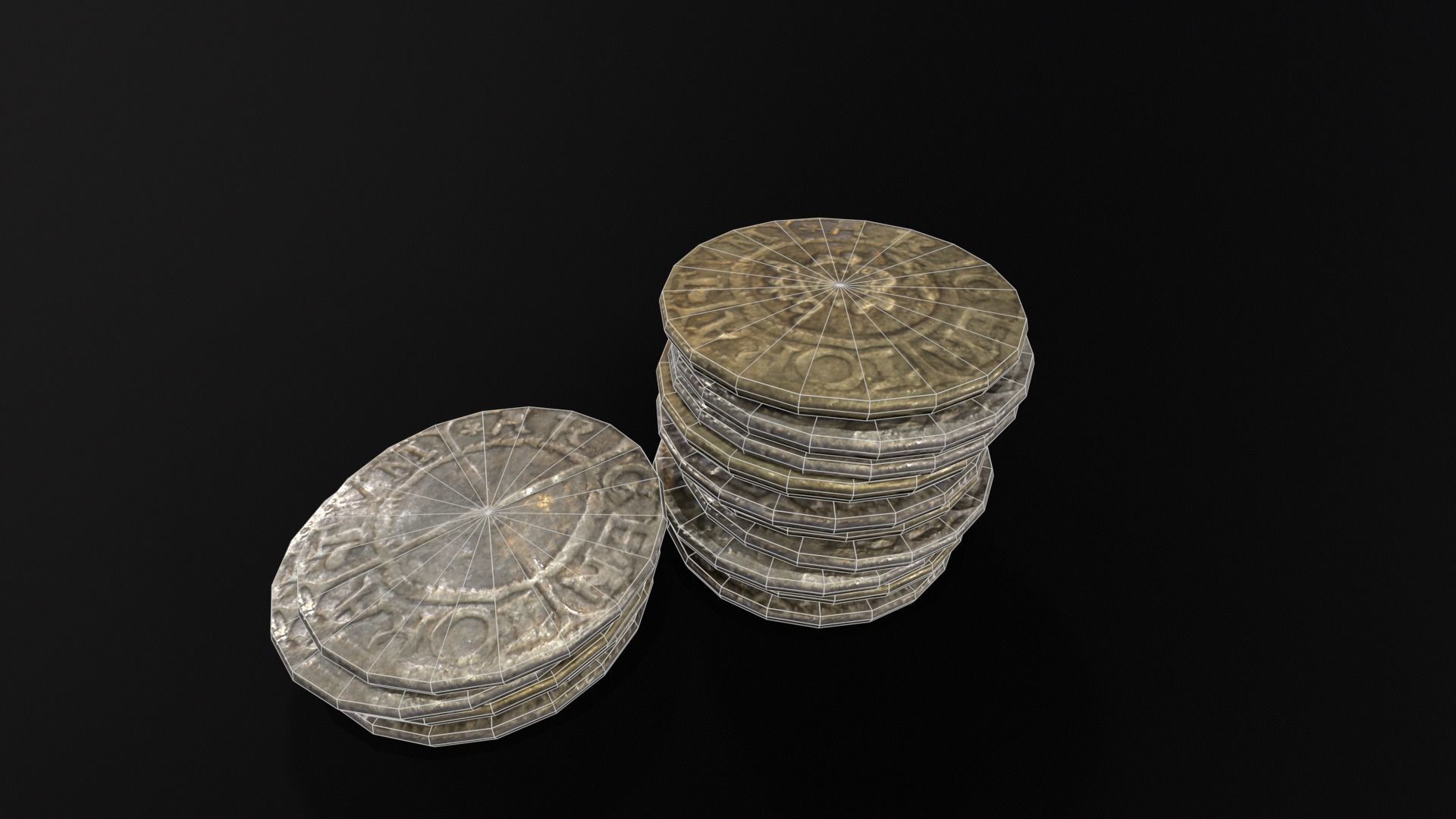 Medieval Coins  Low-poly 3D model_15