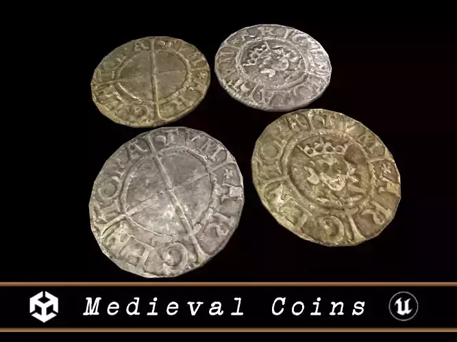 Medieval Coins  Low-poly 3D model
